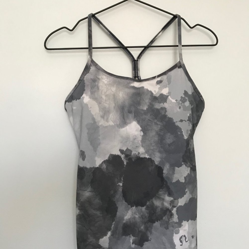 LULULEMON | Women's Power Y Tank | 6 Grey/White | Rare - Picture 2 of 5